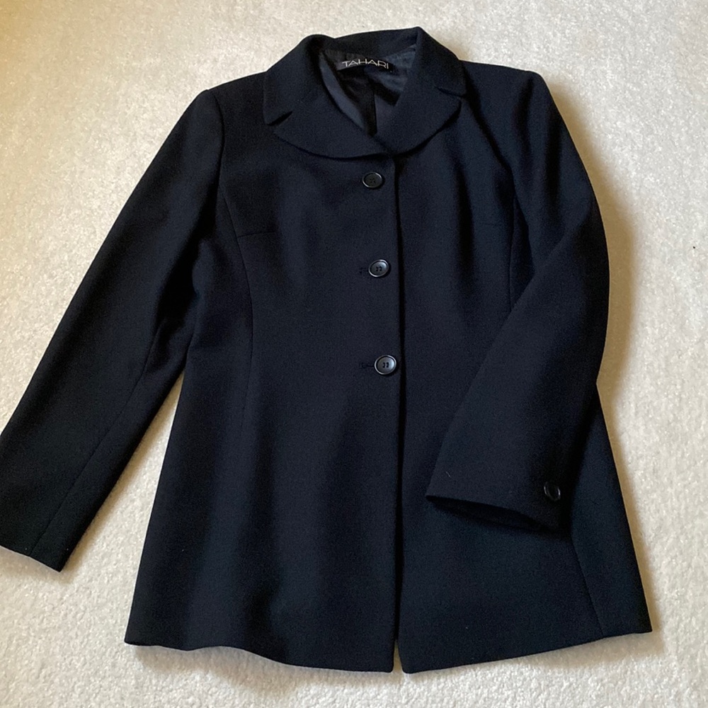 Tahari Black Wool Blazer